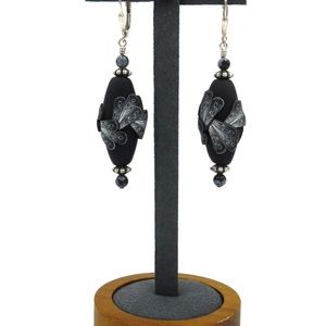 Oval Petal Fimo Bead Earrings